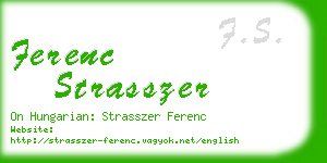 ferenc strasszer business card